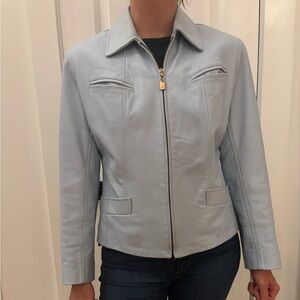 Carlisle Sky Blue Leather Jacket